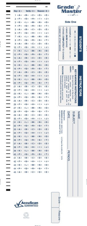 45/48Q DataLink 600 answer sheet (23390) – Apperson