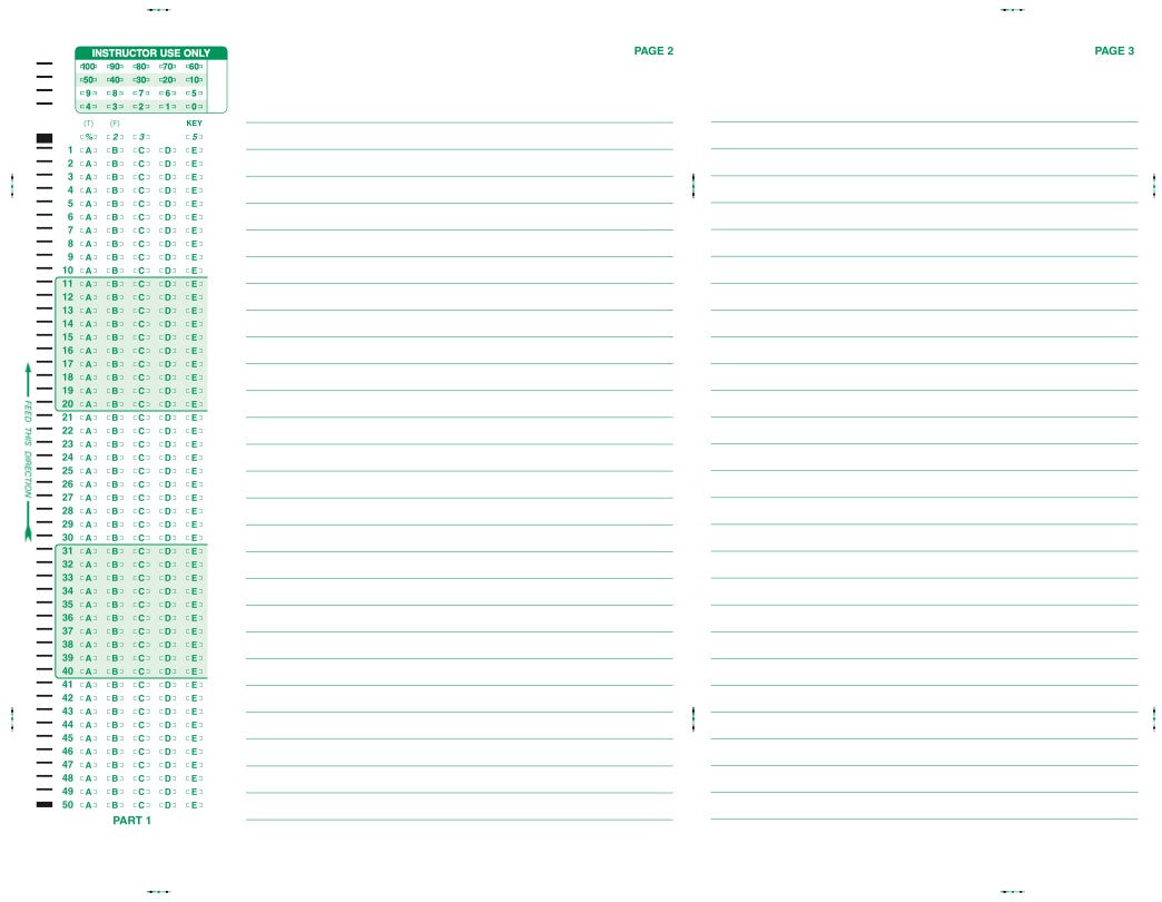 Apperson's Scantron 100Q compatible form 886-e (23150)