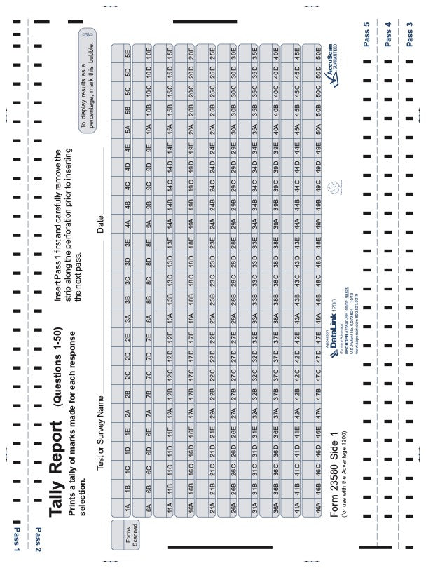 DataLink 1200 tally report (23580)