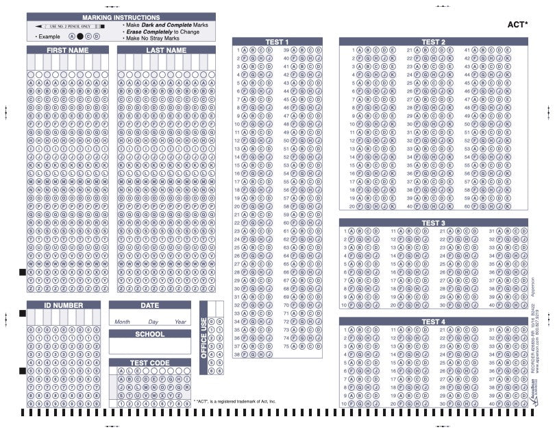 Blank Act Answersheet