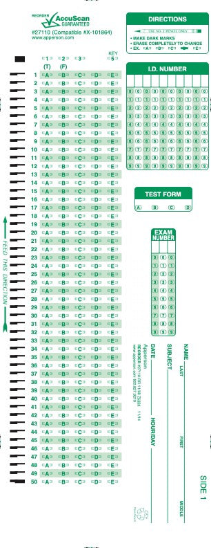 Par Score Form Parscore/Parsurvey Compatible Forms – Apperson