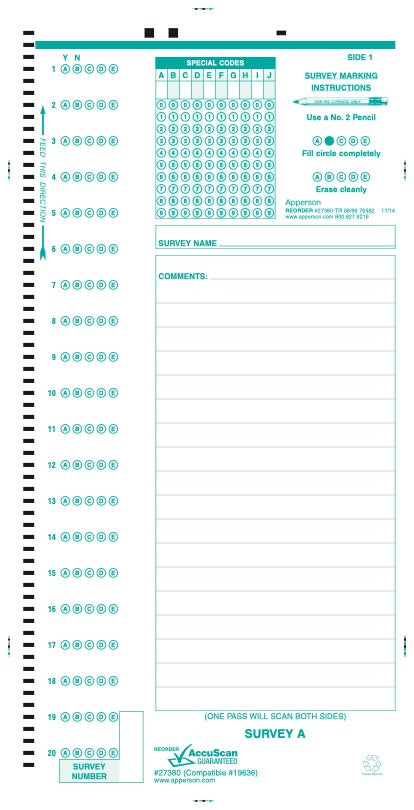 Apperson's NCS compatible form survey a (27380)