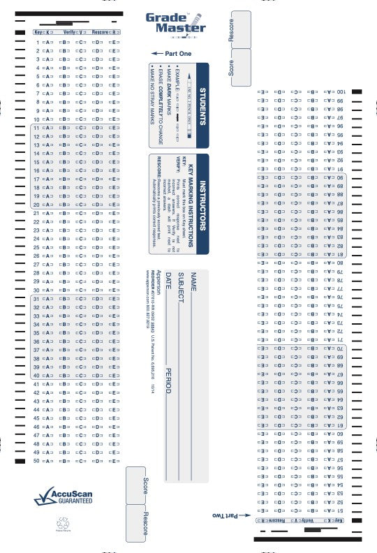 130Q DataLink 600 answer sheet (27610)